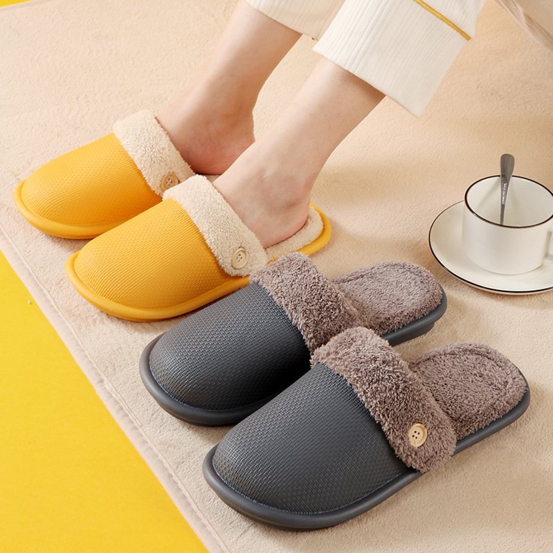 Cotton slippers for women, detachable for indoor use in autumn and winter, warm, anti-slip and waterproof, couple slippers manufacturer wholesale for outdoor wear in winter
