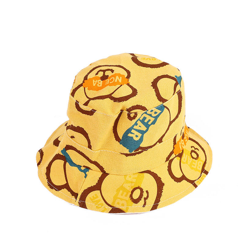 New Children's Hat New Outdoor Breathable Sun Hat Sun Block Hat Children's Cartoon Printed Fisherman Hat Baby Hat Item Picture