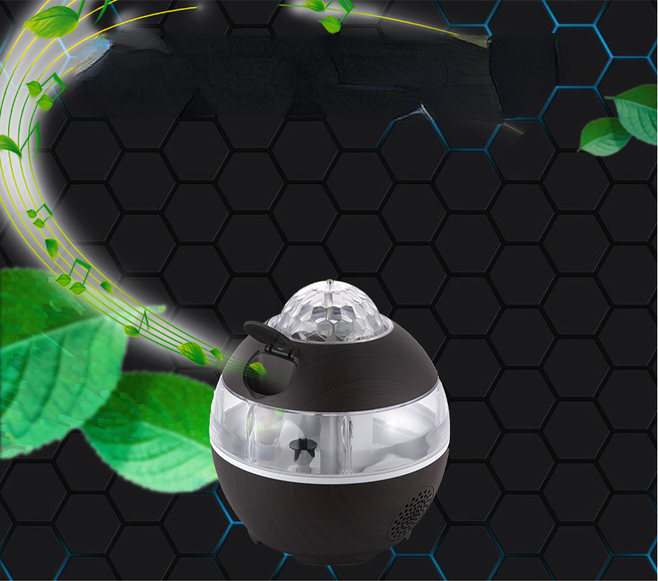 Bluetooth Audio Wood Grain Mini Home Crystal Led Stage Lights Music Lights Christmas Projection Ktv Disco Bar Lights details Picture
