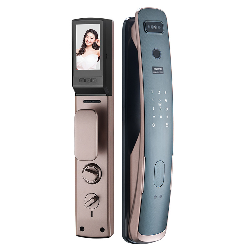 Hengyang 3D Face Recognition Lock Security Door Home Fingerprint Combination Lock Visual Cat Eye Smart Lock Fingerprint Lock Wholesale Item Picture