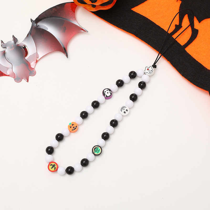 Cross-Border Ghost Festival Spooky Ghost Halloween Themed Gift Beaded Skull Phone Chain Phone Case Hanging Accessory Application Scenario