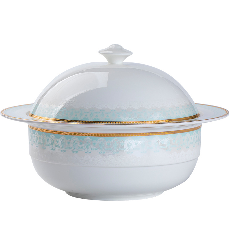Jingdezhen High-Grade Bone China Tableware Set Northern Europe Bone China Bowl High-Grade Bowl Plate Ceramic Dish Household Full Set Of Light Luxury Item Picture