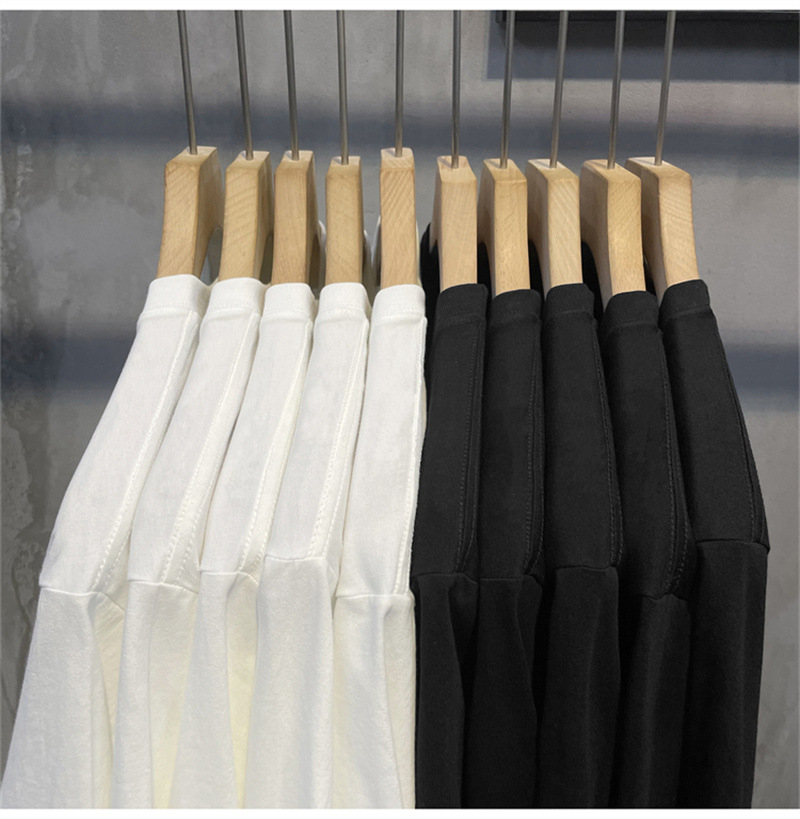 Men's and women's same style pure cotton short-sleeved T-shirt, solid color short-sleeved, women's casual, men's short-sleeved, combed heavy, 220 grams per square meter short-sleeved Specification image