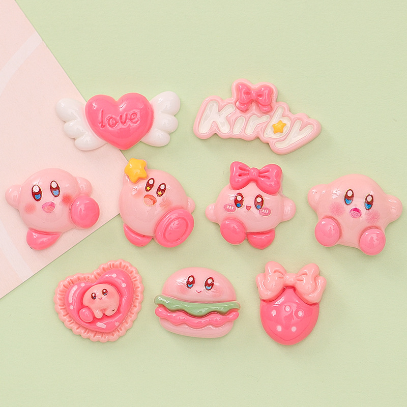 Cute Star Kirby diy cream glue charger case, phone case, hair accessory, hair clip, resin accessory material pic 8