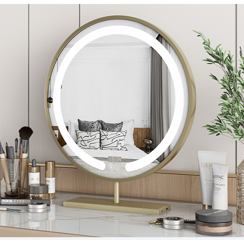 LED makeup mirror with light Vanity mirror desktop home beauty mirror Smart with Bluetooth wireless charging USB interface