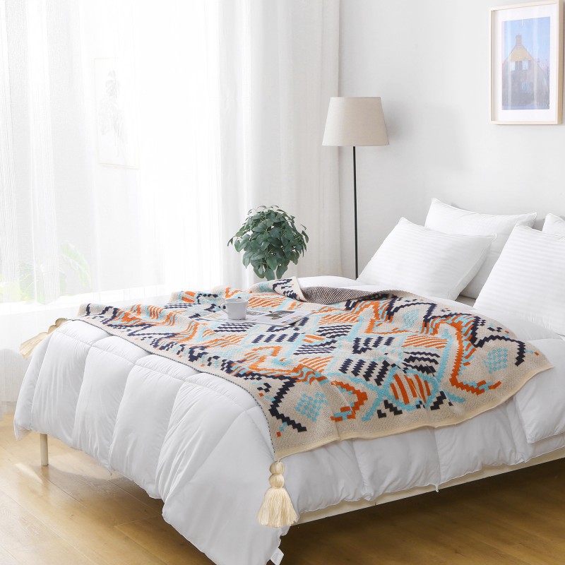 Boho Sandstorm Cover Blanket Hotel Bed End Blanket Towel Office Air Conditioning Knitted Nap Sofa Blanket Application Scenario