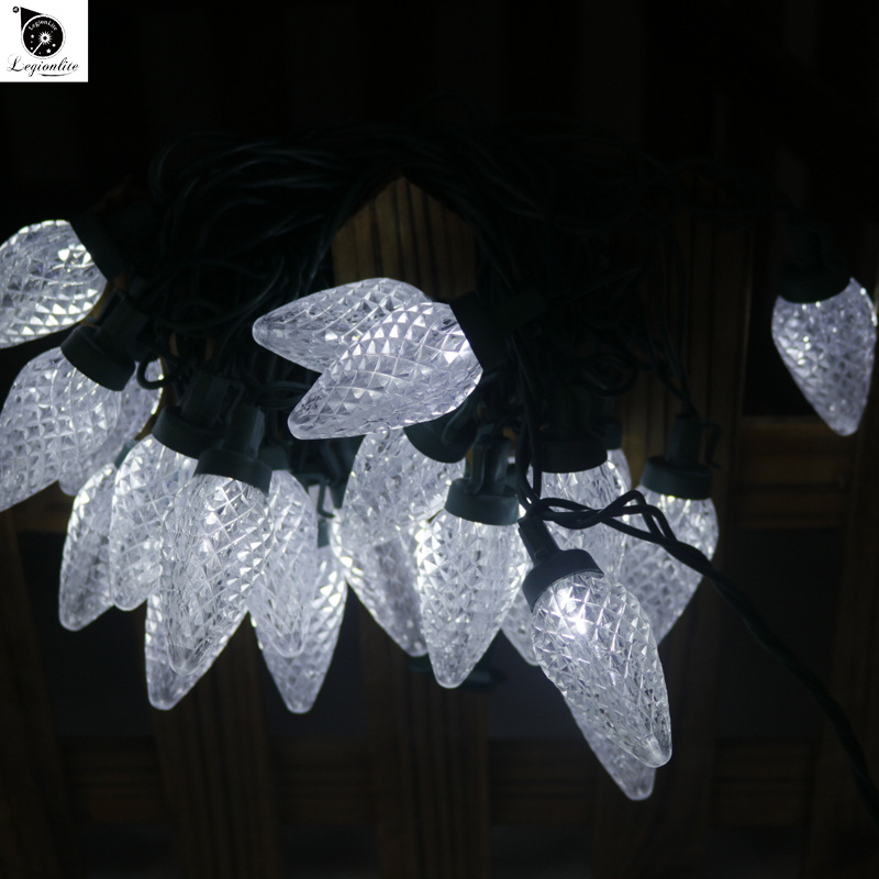 In stock: UL120V25 light, C9 strawberry LED linear light string, outdoor waterproof decorative color light, American standard Christmas light string details Picture