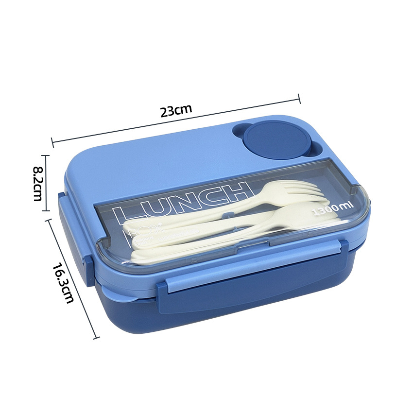 Plastic Lunch Box Students Portable Compartments Single-Layer Bento Box Office Workers Can Microwave Lunch Box Cross-Border Amazon Item Picture