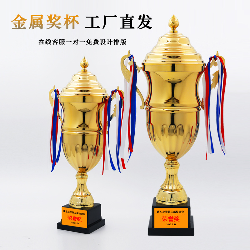 新款金属材质奖杯锌合金电镀篮球奖杯 足球冠军奖杯礼品厂家制定