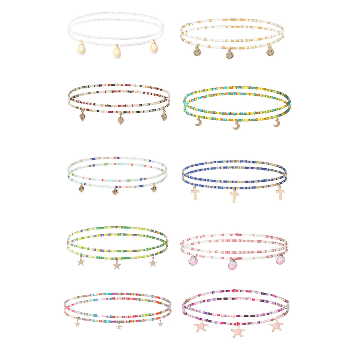 Cross-border African colorful rice bead waist chain is a hot seller on Amazon. Sexy beach alloy butterfly smiling face accessory waist chain for women details Picture
