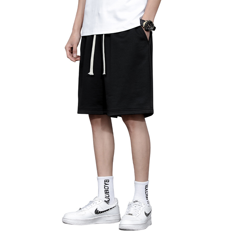 2024 Spring/Summer trendy loose solid color men's casual pants, sportswear pants, plus-size shorts, thin ins Hong Kong style Item Picture
