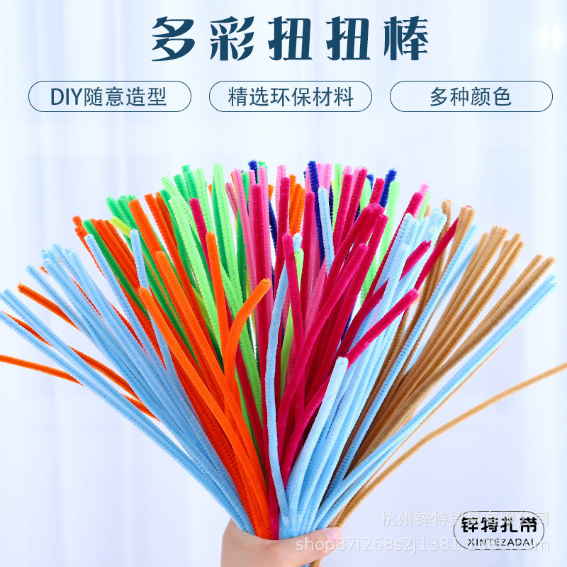 【 Factory Brand Direct Sales 】 Wholesale zinc special twist rods, DIY plush strips, ultra-dense and encrypted hair roots, children's handicrafts details Picture