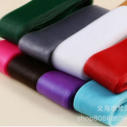8 cm solid color skirt brace boneless soft yarn flat elastic mesh mesh with Hanfu wedding dress skirt brace petticoat extension brace full figure