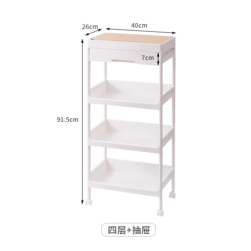 Cart Storage Shelf Floor-To-Ceiling Kitchen Bathroom Mobile Snack Bathroom Multi-Storey Bedroom Bedside Storage Shelf Item Picture