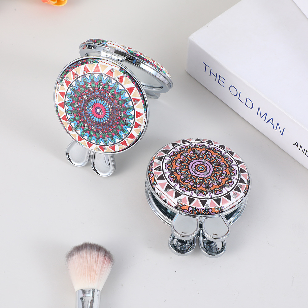 便携折叠双面化妆镜金属翻盖外出补妆镜子女生学生小圆镜家居装饰框架详情10