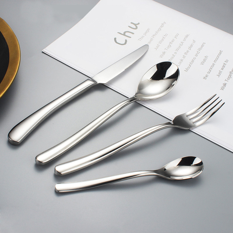 不锈钢餐具法式月光系列刀叉勺套装酒店西餐牛排刀叉勺子礼品套装图