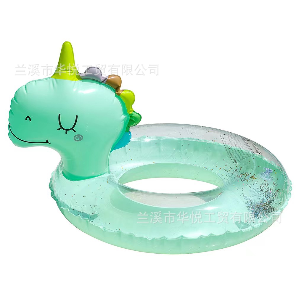 Swan Three-Dimensional Swimming Ring Inflatable Child Seat Ring Transparent Dinosaur Baby Thickened Sequin Unicorn Ride Wholesale Item Picture