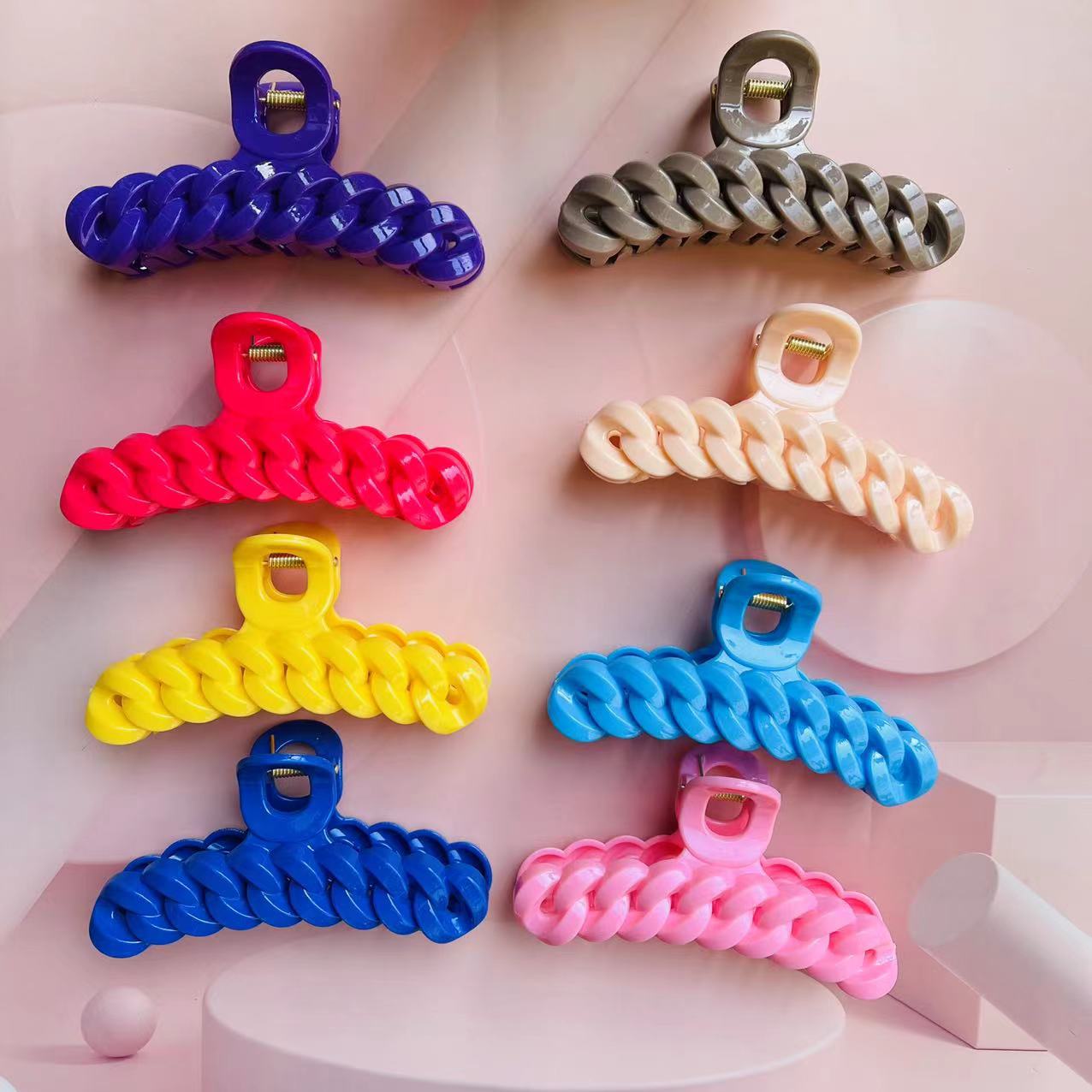 【 Zone 1-3 】6986 Chain gripper 12/ Pack 1200/ piece Gripper back plate Hair Internet celebrity simple Color Hair Clip Feminine style ins Hair Clip Hair Clip Headwear 1 yuan supply