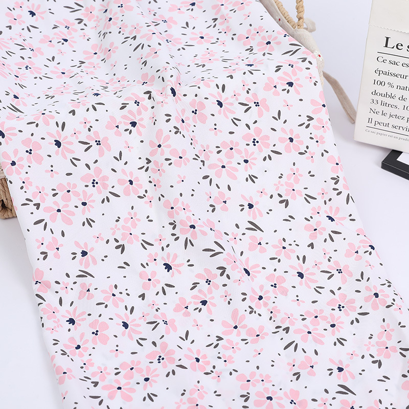 New spring and summer clothing printed fabric, fresh small floral patterns, four-sided elastic weft elastic polyester fabric, accessory shoe pattern fabric Specification image