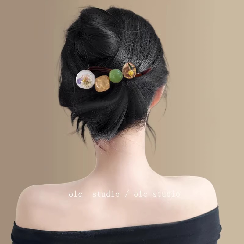 超仙花朵韩系扭扭夹女2025新款后脑勺发夹高级感气质一字抓夹发饰