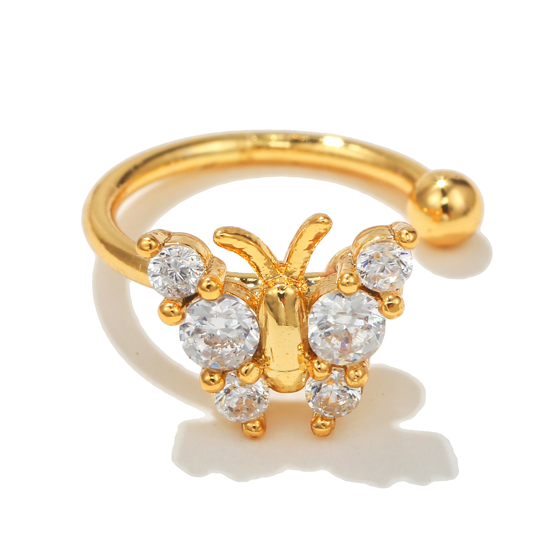 韩版无耳洞耳白底实物图