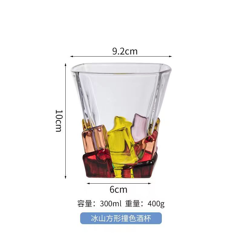 Painted whisky wine glass, crystal glass, holiday gift, designer's same style, hand-woven line water glass, high-end Item Picture