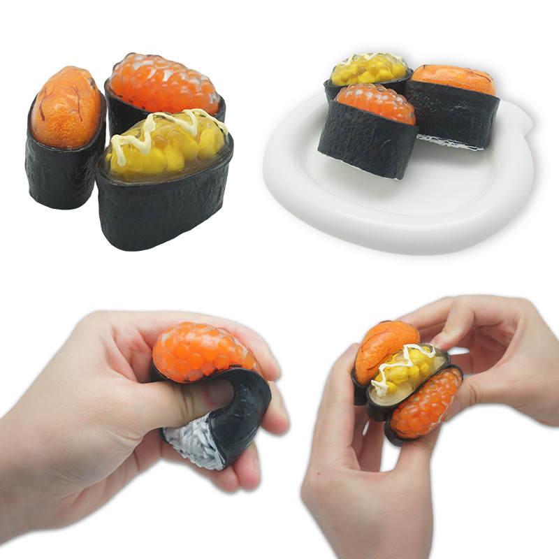 新款日本寿司捏捏乐TPR解压回弹仿真寿司捏捏食物食玩成人减压玩详情图5