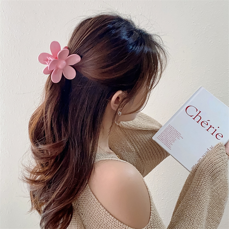 cream pink! Cream pink series resin gripper basic versatile hair clip for girls, back of the head hair clip Specification image