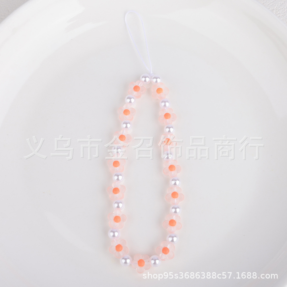 ins Matte heart-shaped flower y2K Sweet and Hot Girl mobile phone chain diy Colorful bead phone case keychain Pendant Application Scenario