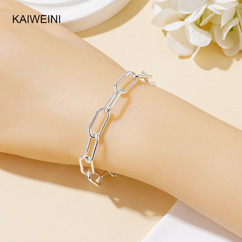 Europe And The United States Cross-Border Jewelry Copper Plating Fashion Bracelet Women All Ins Style Fashion Simple Hand Bracelet Jewelry Specification drawing