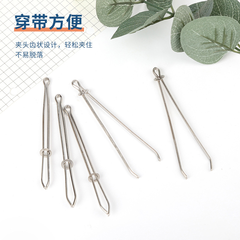 Metal elastic clamp hand sewing diy tools belt threading machine belt needle threading machine wholesale details Picture