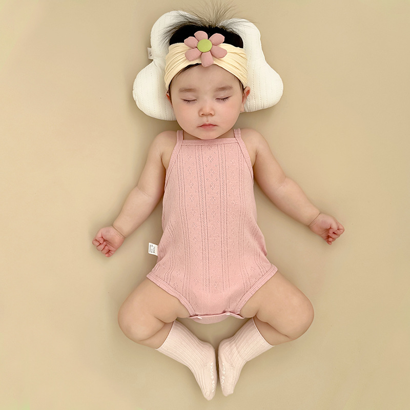 Newborn Baby Fanny Suit Onesie Class A Thin Summer Halter Vest Cotton Butt Suit Triangle Crawl Suit details Picture