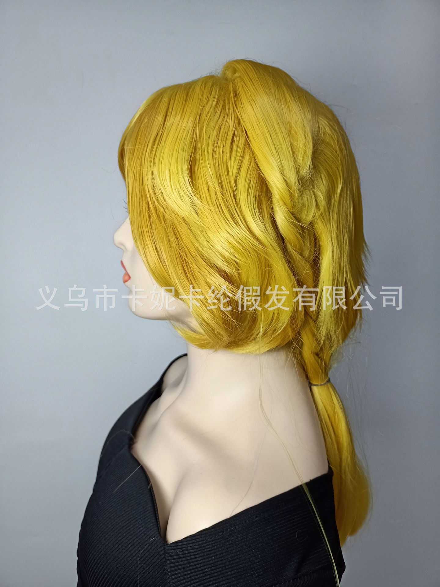 Festival performance cosplay wigs, yellow princess hair, synthetic fiber wigs wholesale wholesale details Picture