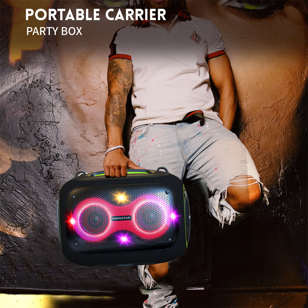 Hopestar Partybox, A High-Power 120W Wireless Bluetooth Speaker, Is Portable And Waterproof For Outdoor Performances