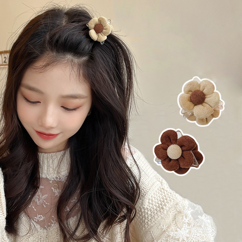 Korean Style Exquisite Bangs Clip Cute Little Flower Hair Clip Forehead Side Fashion Small Claw Clip Net Red Edge Clip Hair Accessories details Picture