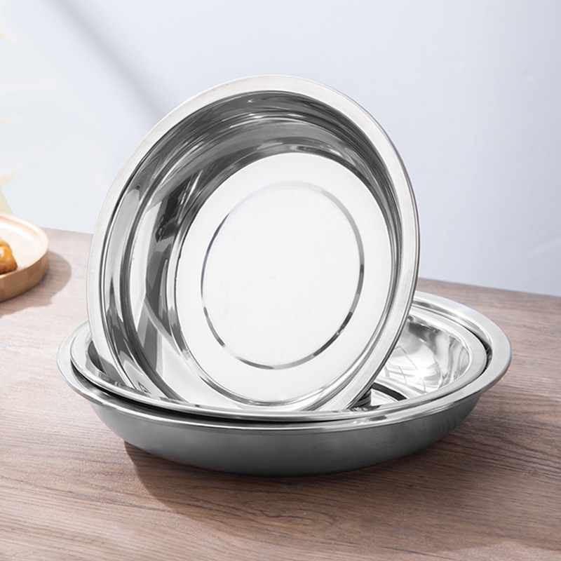 Extra-Thick Stainless Steel Condiment Tank Reverse Side Egg-Beating Basin Multi-Purpose Basin Thickening And Deepening Drain Basin Rice Sieve Disk Soup Basin Specification drawing