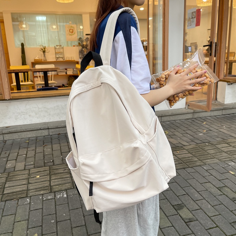 Mochila de viento japonés sin impresión para hombres y mujeres para estudiantes universitarios versión coreana de gran capacidad mochila de color sólido para estudiantes de secundaria y secundaria Specification image
