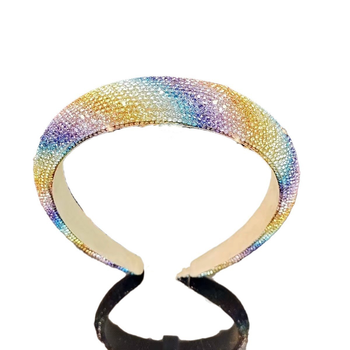 Amazon cross border premium sense color full drill hair hoop mujer simple moda versátil alto grado cranial top hoop accesorios para el cabello Item Picture