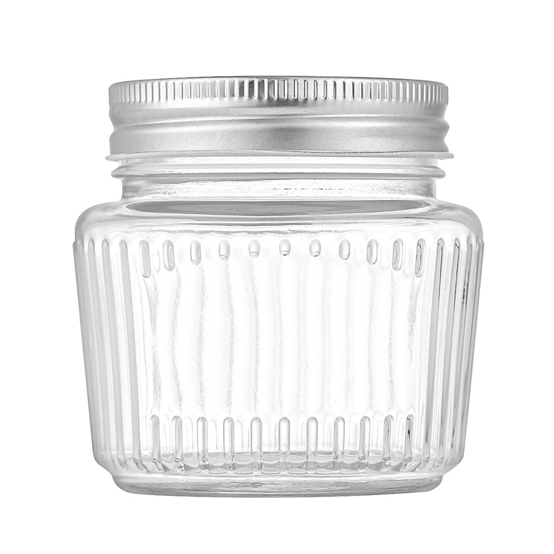 Sealed Kitchen Jar Vertical Stripe Glass Storage Jar Mason Mason Jar Dry Jam And Spicy Oatmeal Bottle Clear Subpack Item Picture