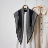 New simple white multi-functional shawl, solid color minimalist diamond-shaped scarf, faux silk twill cool triangular silk scarf Specification image