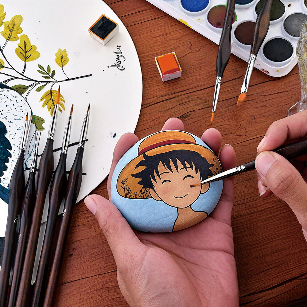 Boyixuan Cross-border Amazon Bestseller Outlined Brush Art Painting Detail Outline Oil Painting Watercolor Brush Set Specification image