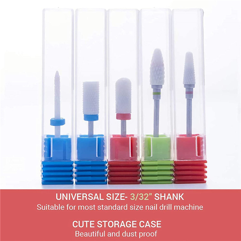 5-piece set of nail ceramic grinding head for nail removal, dead skin removal and polishing, dedicated accessories for nail grinding machines shanilak Item Picture