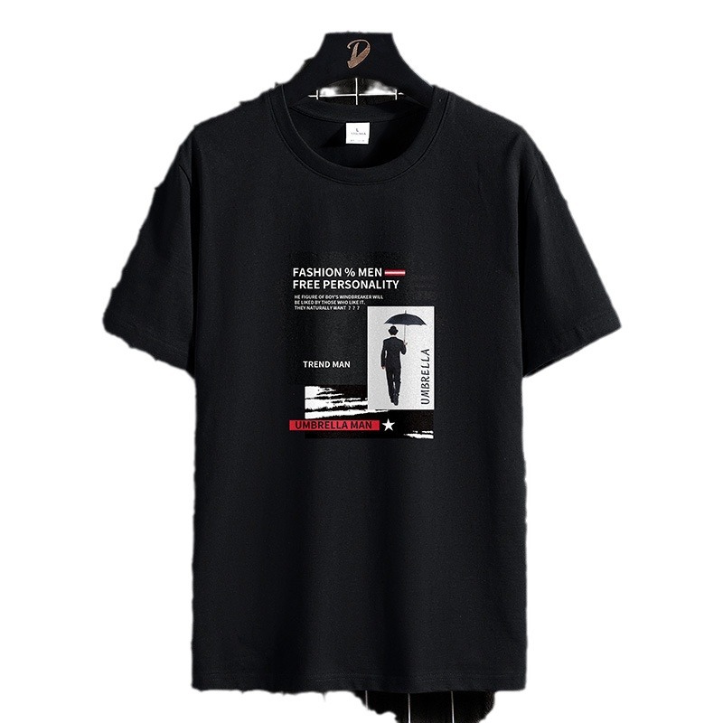The 2024 new summer men's fashion trend: loose clothing, Chinese style, casual short-sleeved T-shirts, five-quarter sleeves, and half-sleeve T-shirts Item Picture