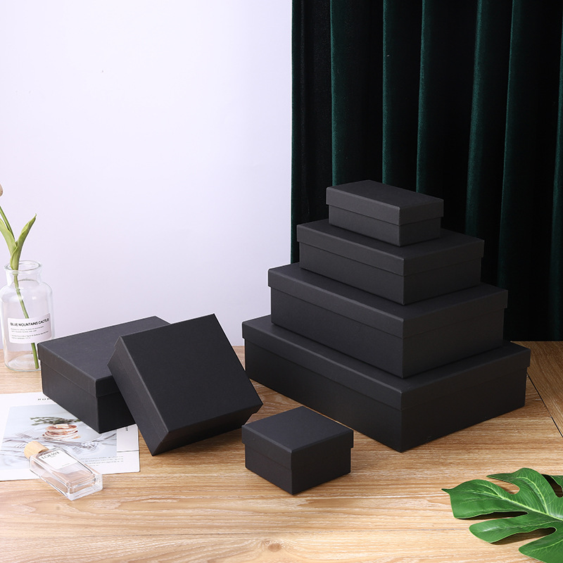 Wedding souvenir gift box, black and red gift box, large kraft paper box, top and bottom cover, monkey head packaging box, gift box details Picture