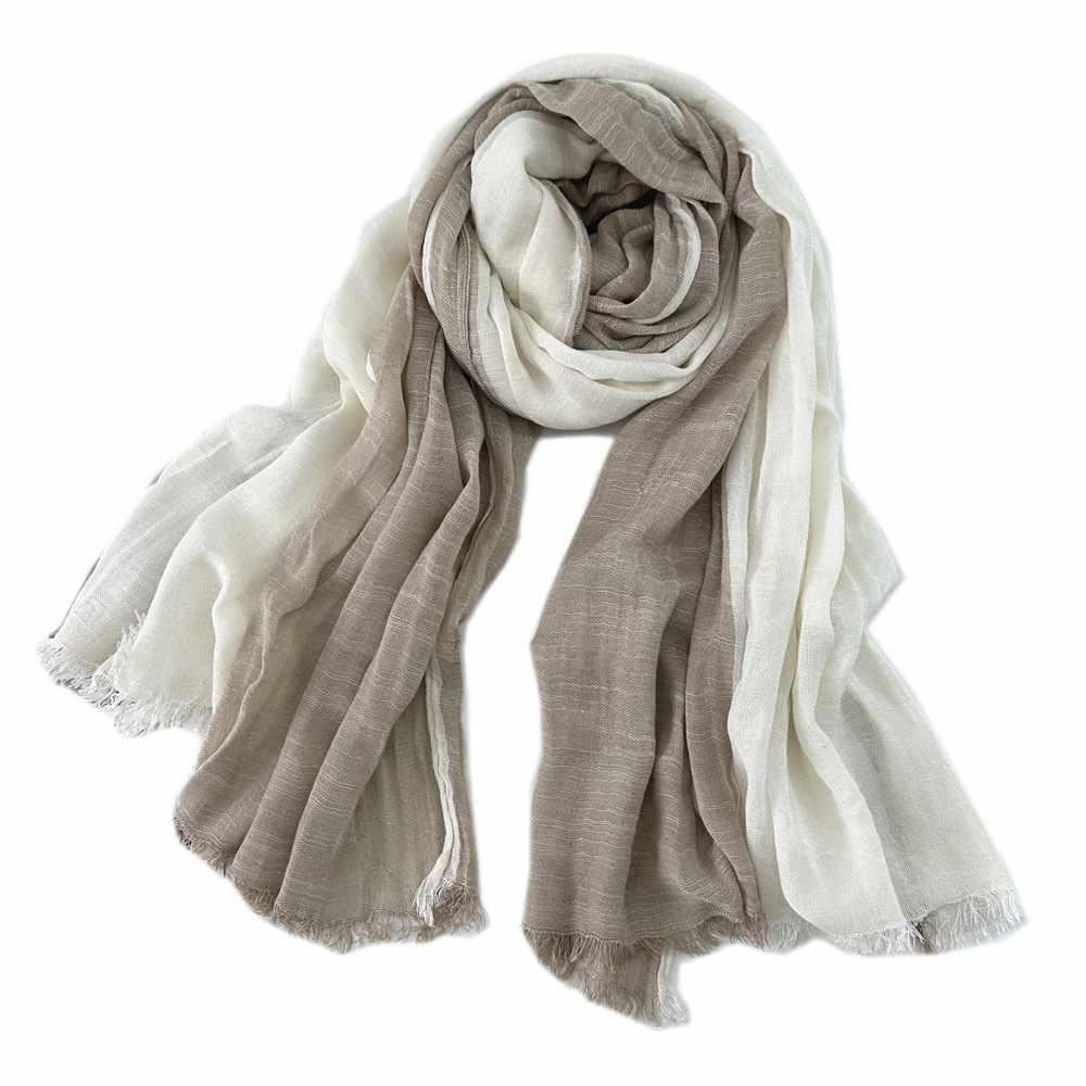 Cross-Border Autumn And Winter New Cotton And Hemp Scarf Women's Silk Scarf Match Color Europe, Japan And South Korea Wind Plain Color Sen Women's Foreign Trade Scarf Application Scenario