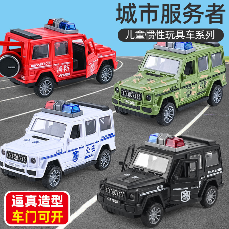 Large Police Car Toy Inertia Car Children's Toy Car Model Simulation Boy Police Car Off-Road Vehicle Gifts details Picture