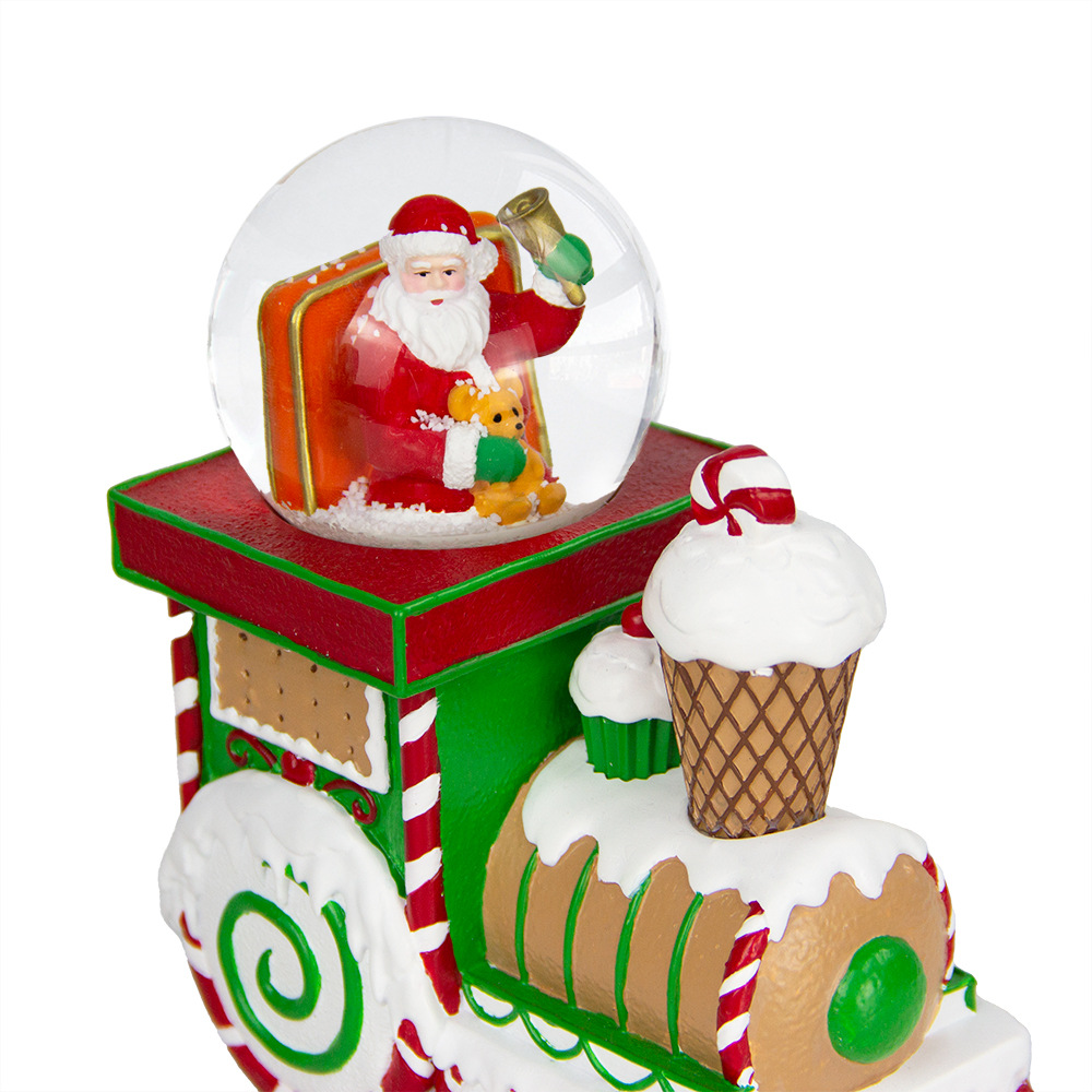 定制树脂圣诞水晶球内景旋转雪花球火车老人树摆件马车鹿工艺品详情图4