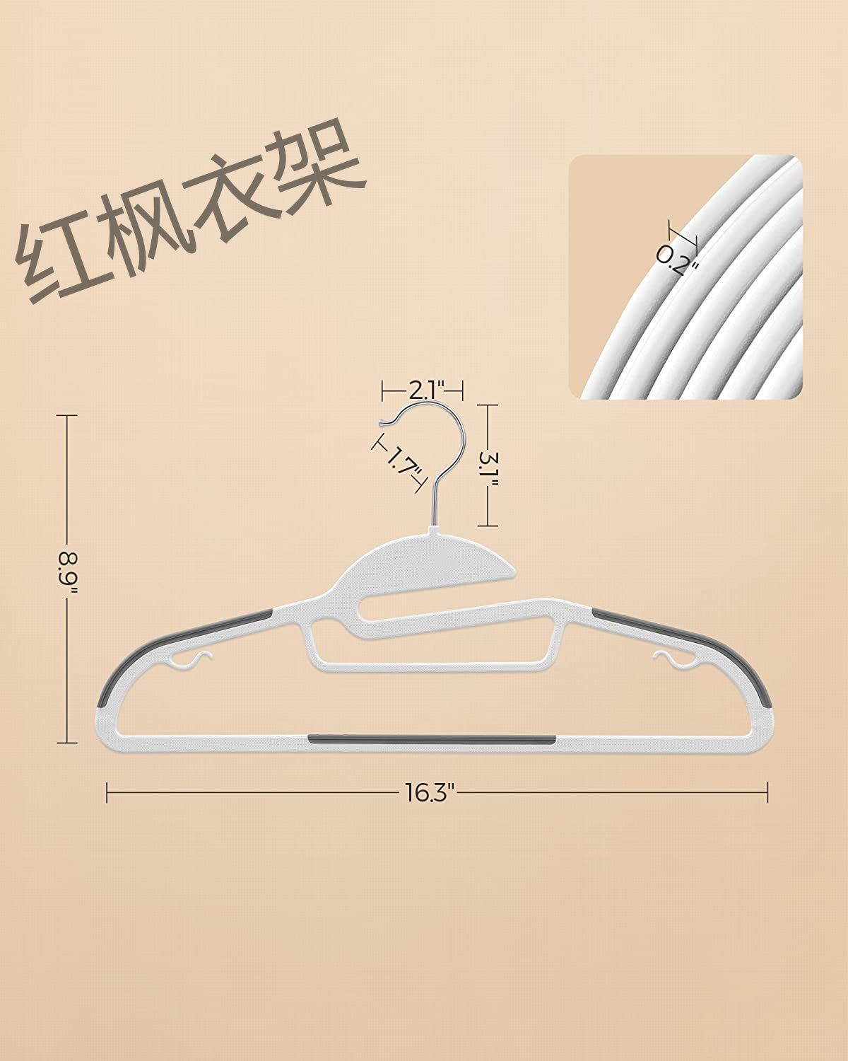 Amazon cross-border best-selling anti-slip and traceless clothes drying rack, dry and wet dual-purpose plastic clothes rack, special clothes rack for organization and storage Specification image