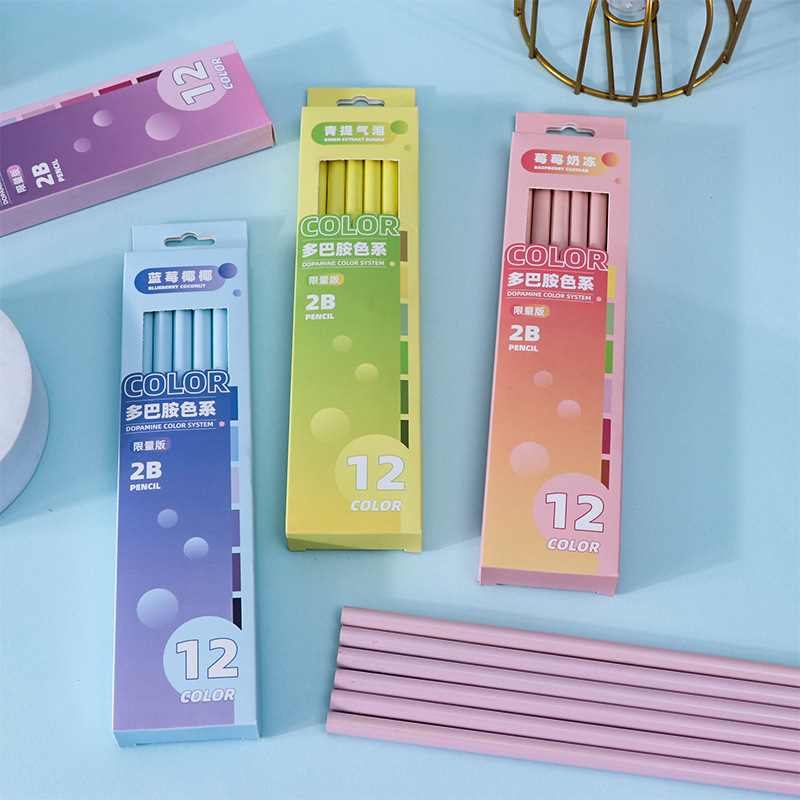 Wholesale of pencils, boxed cartoon pencils, primary school and children's writing and sketching cartoon pencils, calligraphy practice and writing 2b pencils details Picture