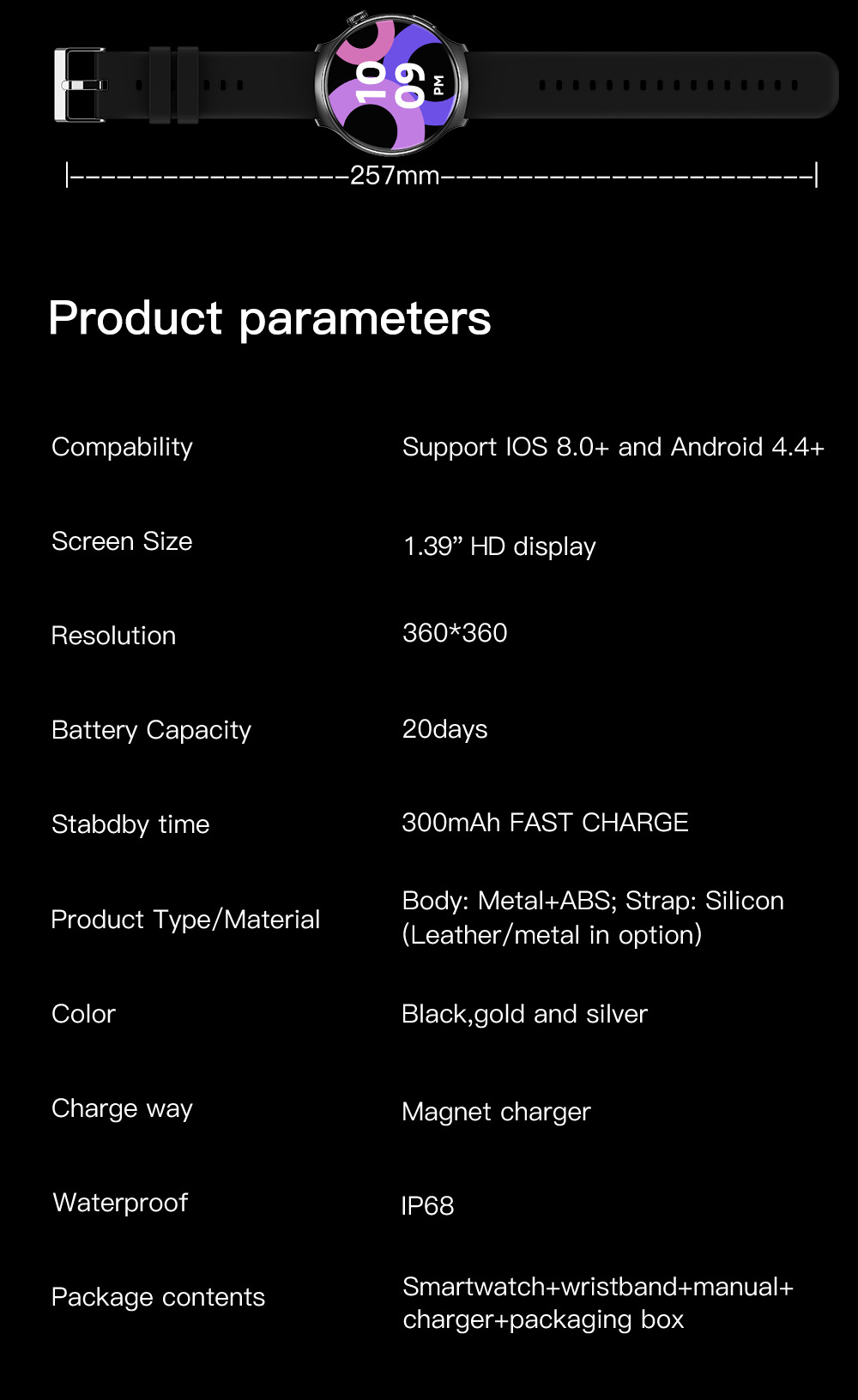 跨境热销T60智能手表血氧心率消息提醒蓝牙通话蓝牙运动智能手表详情19